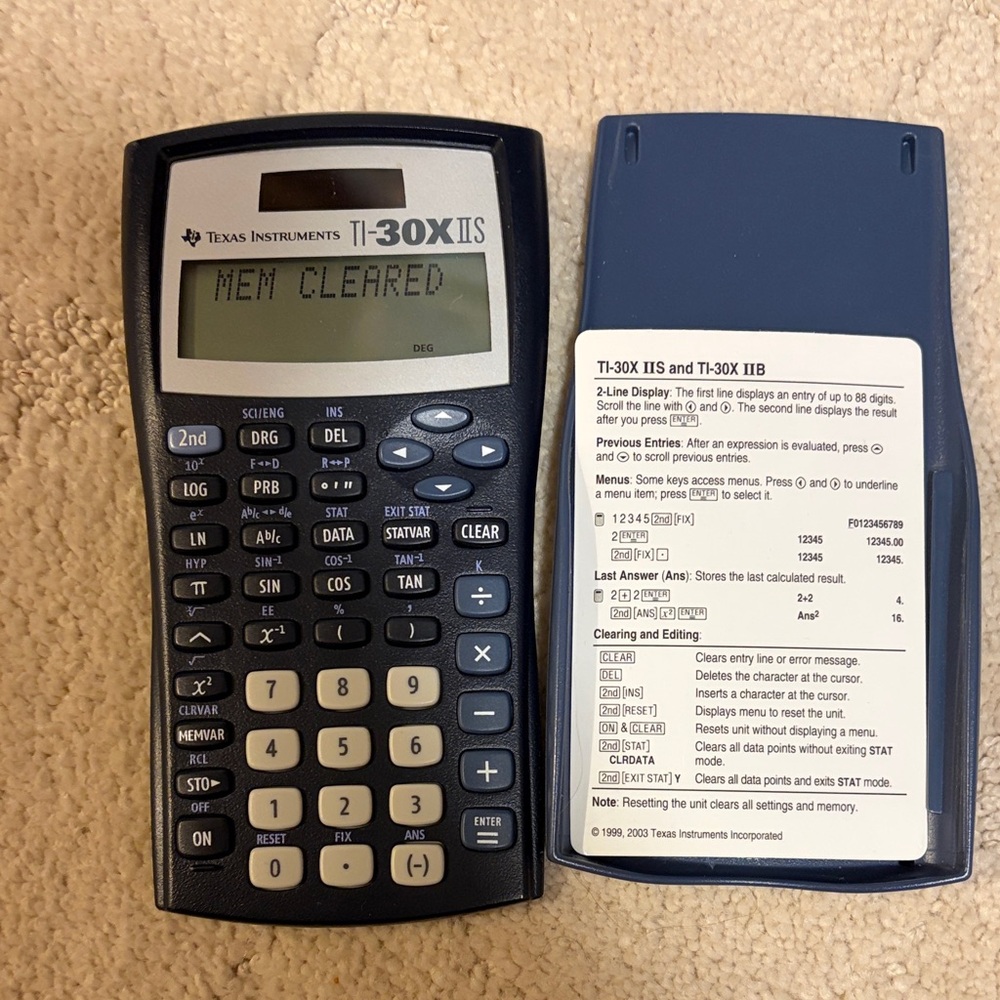Texas Instruments TI-30X IIS Dual-Line Calculator in Dark Blue Basically New